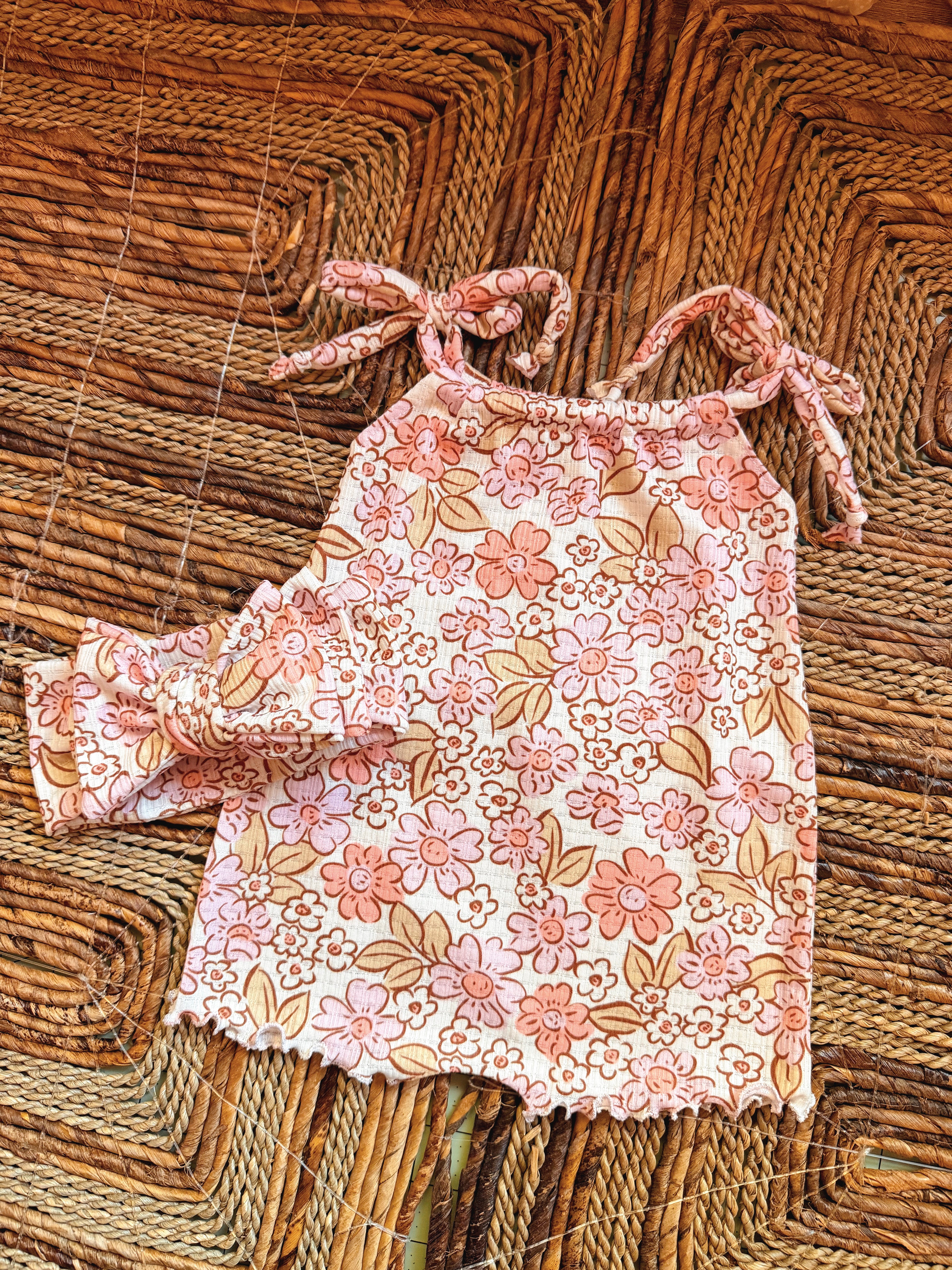 Floral Cara shorts romper (BIG KIDS)