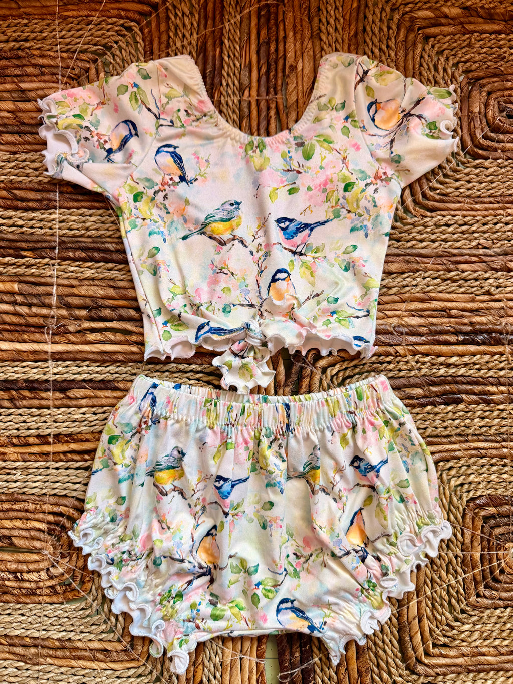 Birds short sleeve Jojo top + Indie bummies