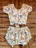 Birds short sleeve Jojo top + Indie bummies