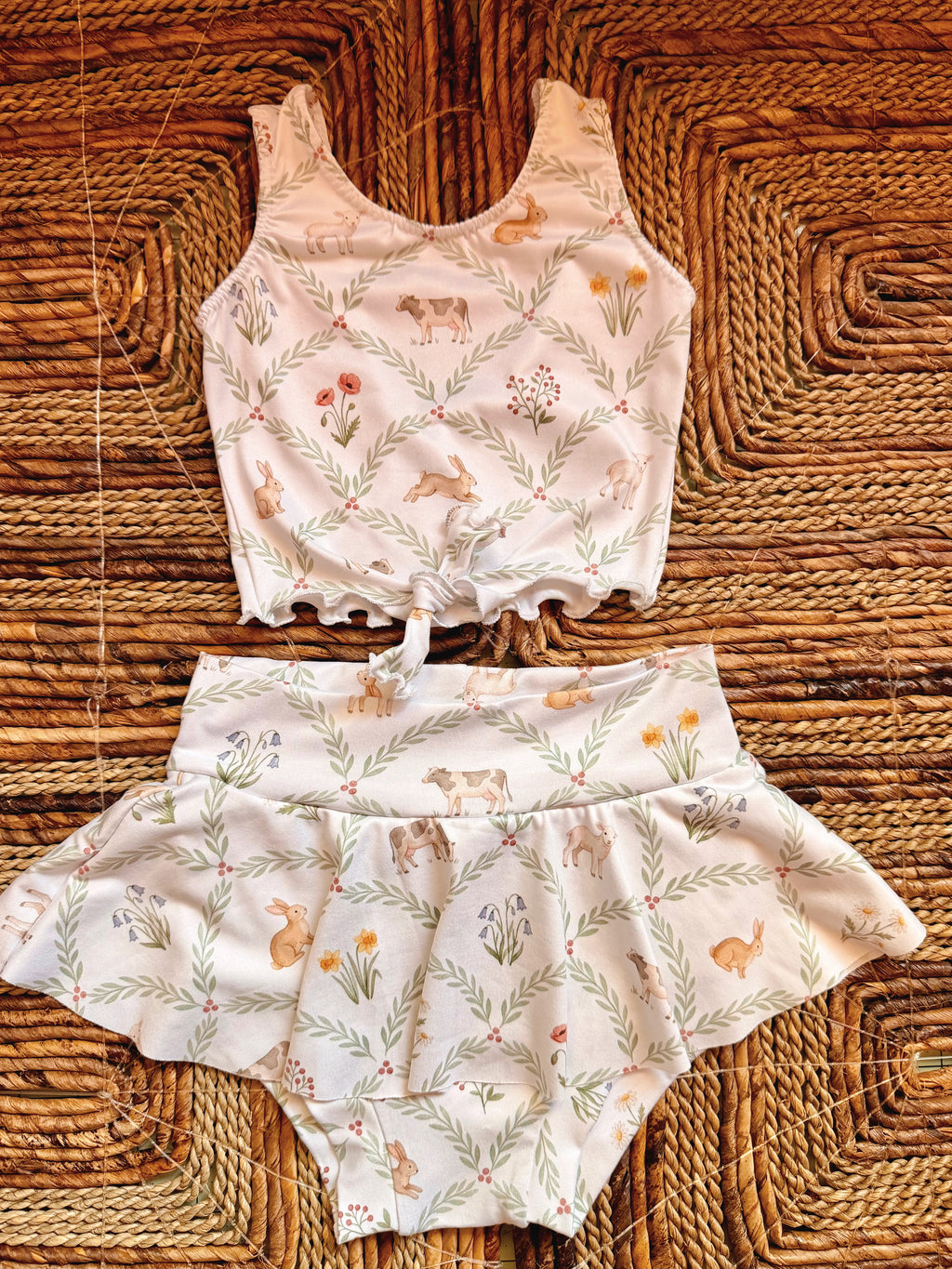 Animals Jojo tie tank + Kaia skirted bummies