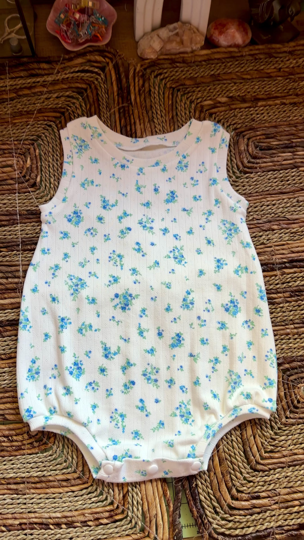 Blue floral floral Dawn romper